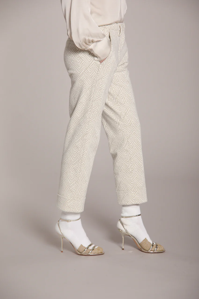New York Carrot pantalone chino donna in jersey lurex carrot fit - Image 5