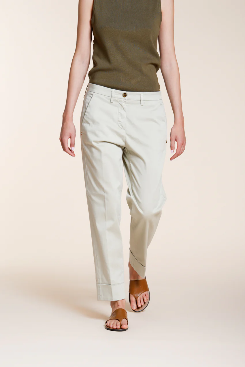 New York Carrot pantalone chino donna in raso stretch carrot fit ① - Image 3