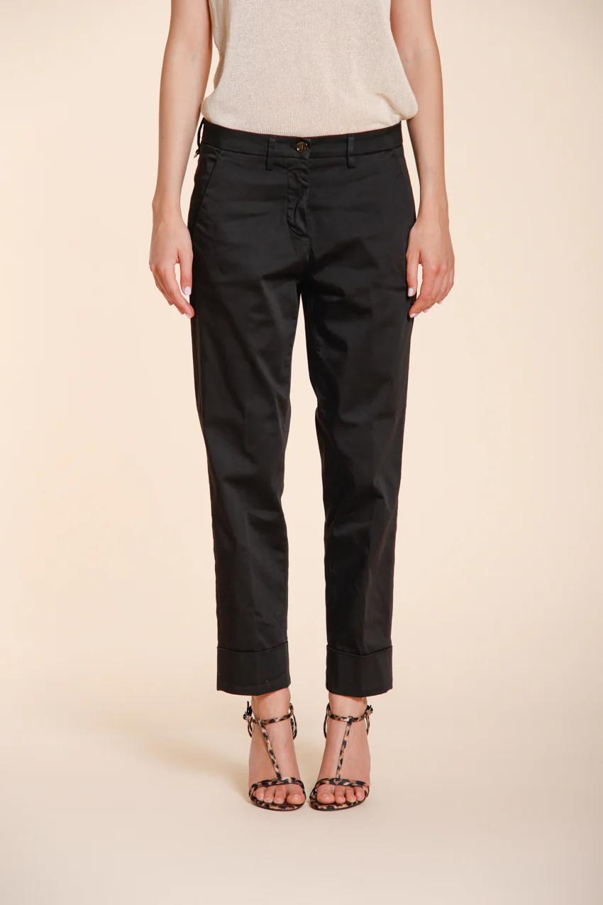 New York Carrot pantalone chino donna in raso stretch carrot fit ①
