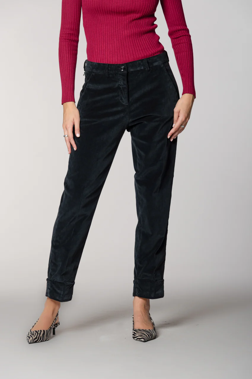 New York Carrot pantalone chino donna in velluto carrot fit - Image 3