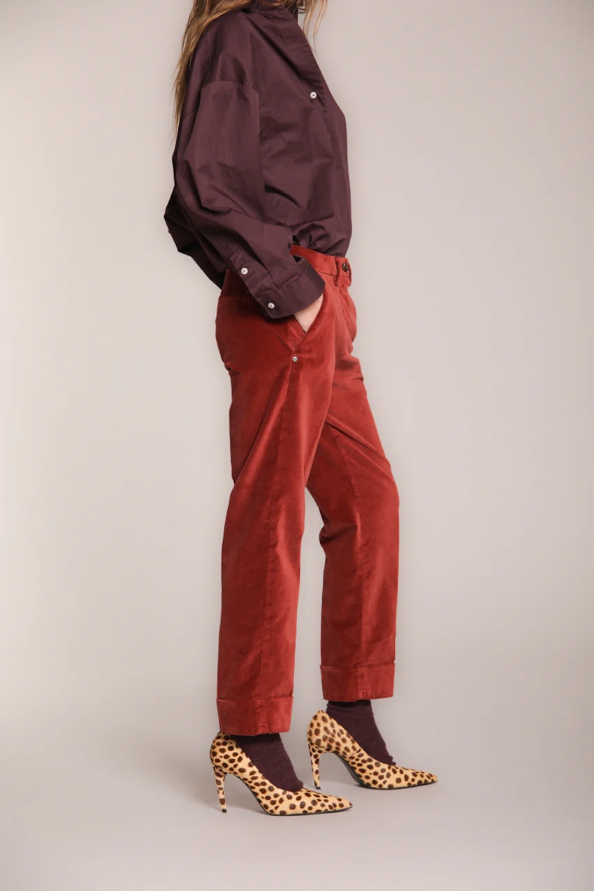 New York Carrot pantalone chino donna in velluto carrot fit - Image 3