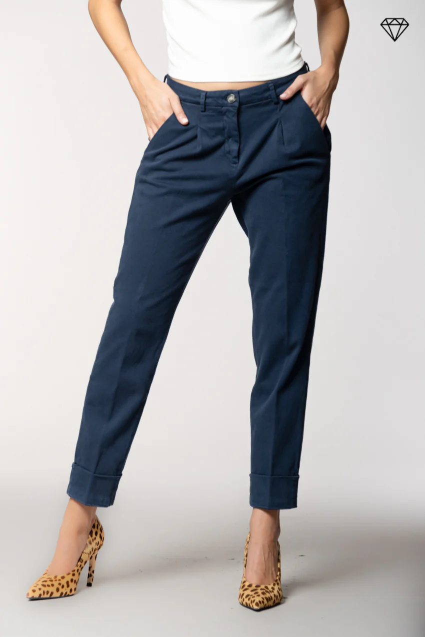 New York Carrot Pince pantalone chino donna in cotone cashmere carrot fit ① - Image 3