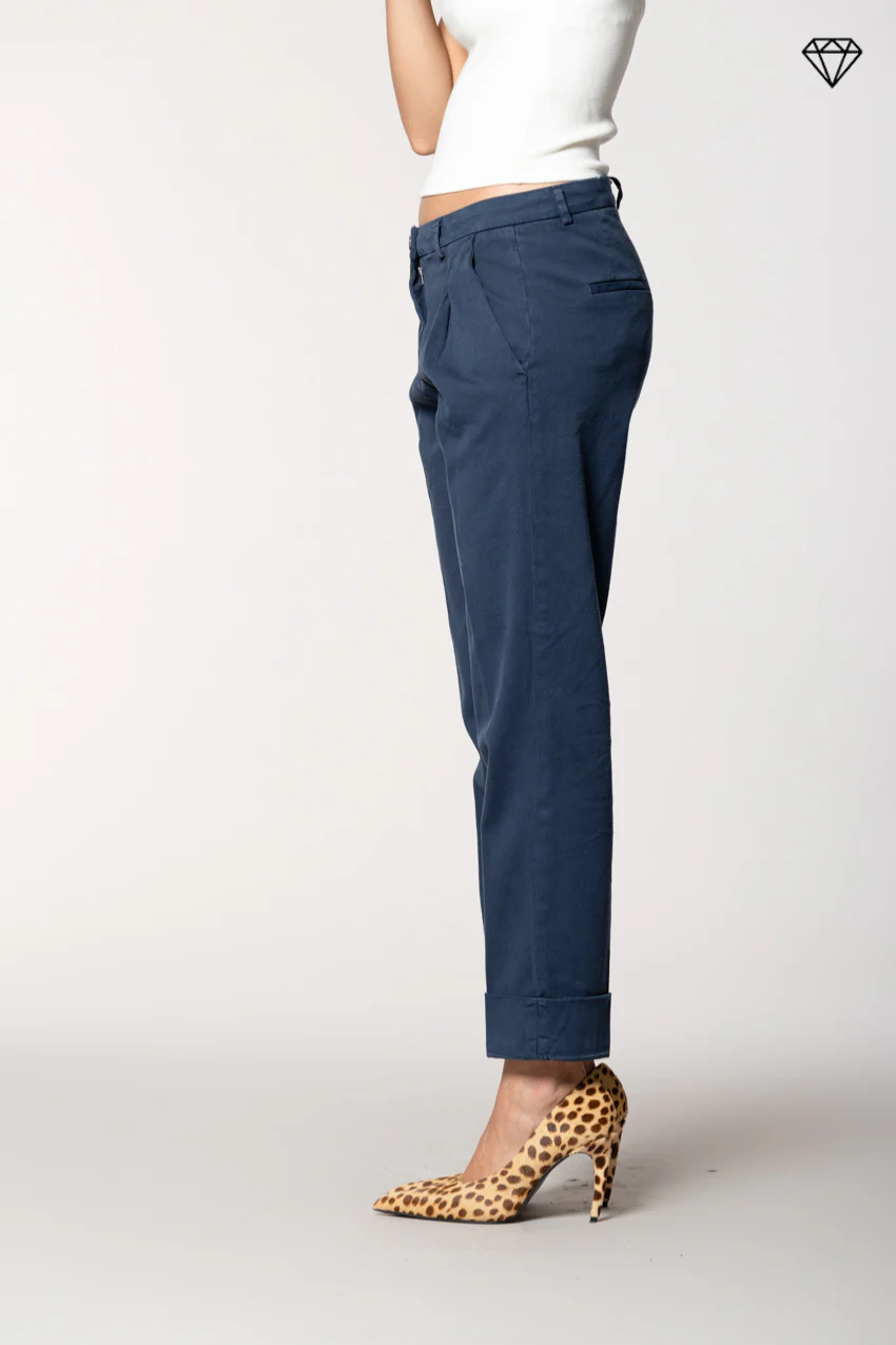 New York Carrot Pince pantalone chino donna in cotone cashmere carrot fit ① - Image 4