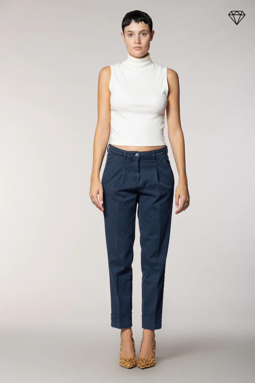 New York Carrot Pince pantalone chino donna in cotone cashmere carrot fit ① - Image 6
