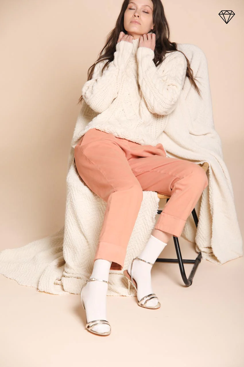 New York Carrot Pinces pantalone chino donna in cotone cashmere carrot fit ① - Image 5