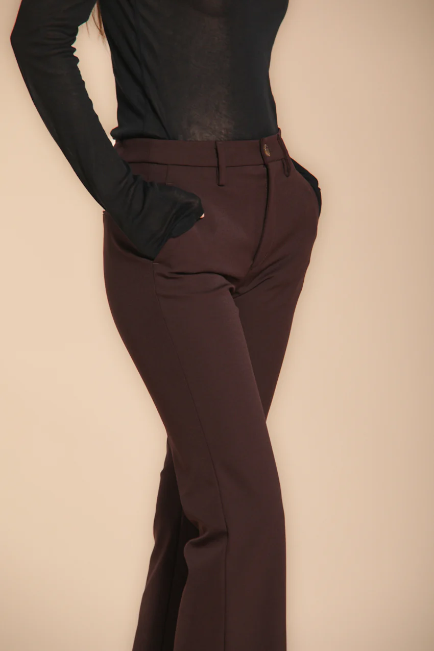 New York Flare pantalone chino donna in jersey stretch slim fit - Image 4