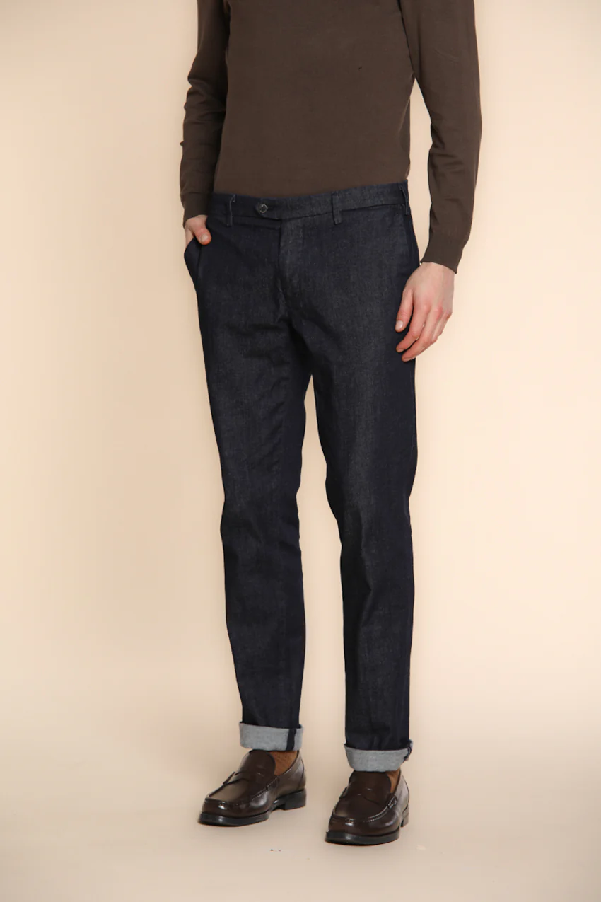 New York pantalone chino uomo in denim stretch regular fit - Image 2