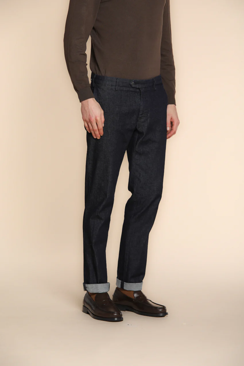 New York pantalone chino uomo in denim stretch regular fit - Image 5