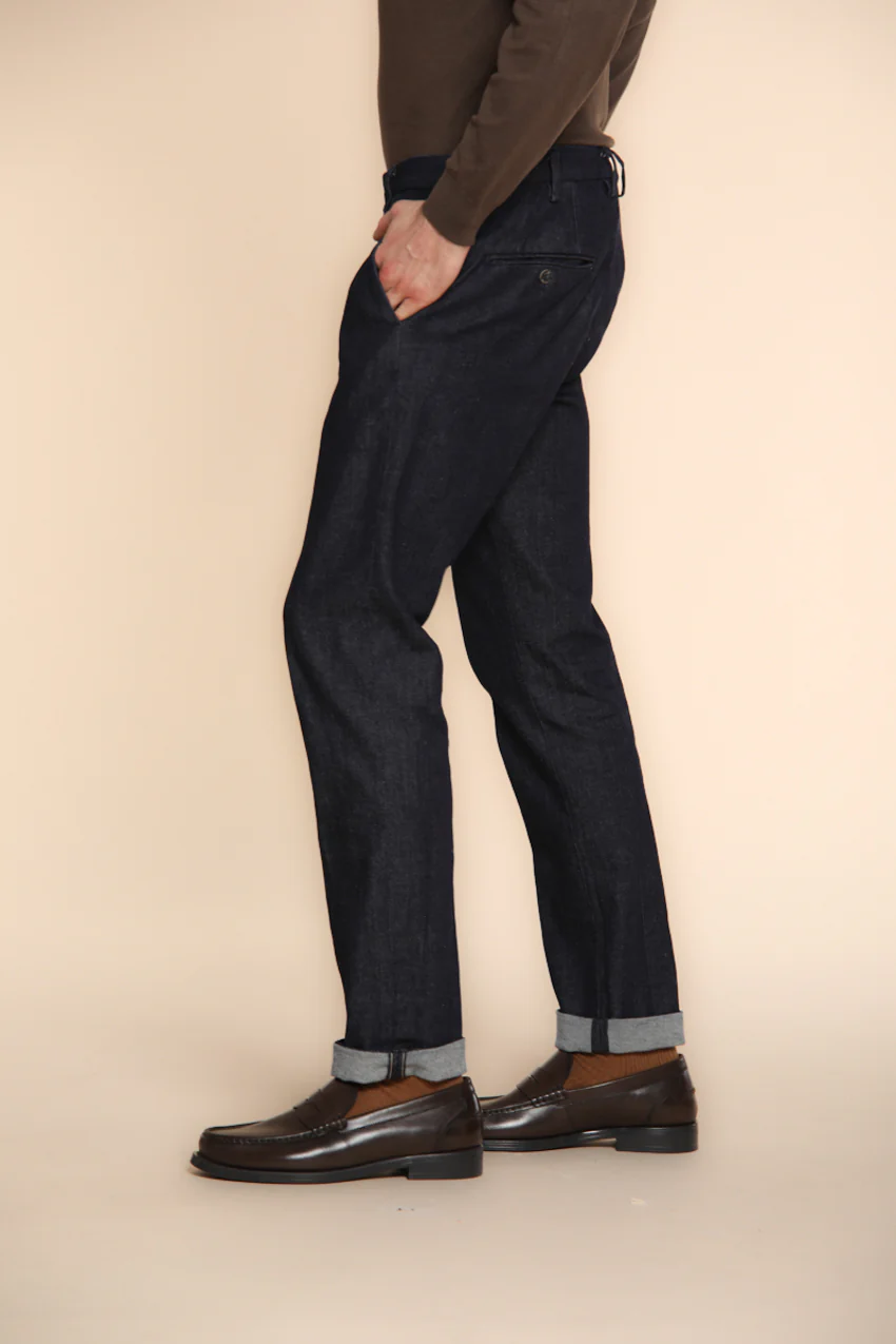 New York pantalone chino uomo in denim stretch regular fit - Image 6