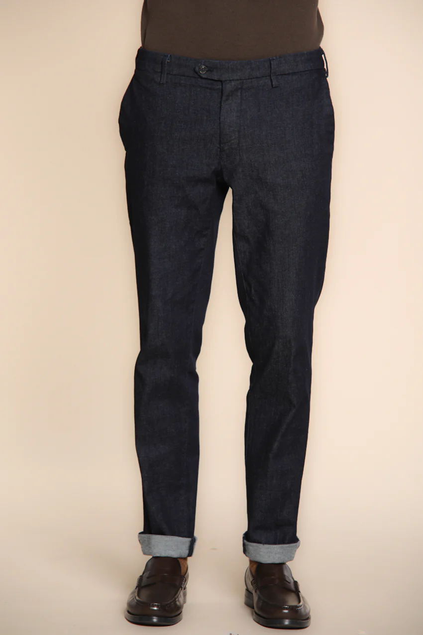 New York pantalone chino uomo in denim stretch regular fit - Image 7