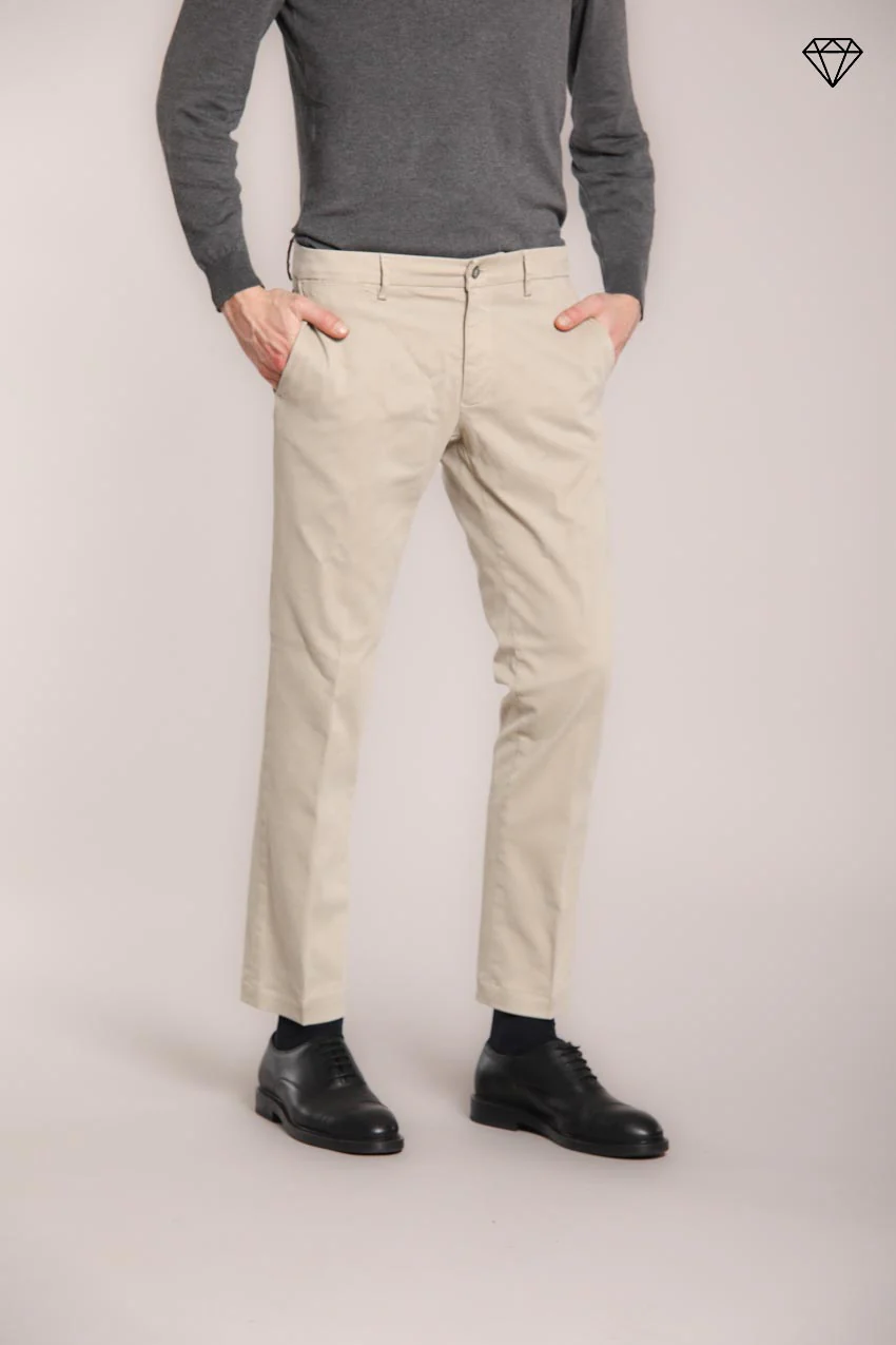 New York pantalone chino uomo in gabardina stretch regular fit ①
