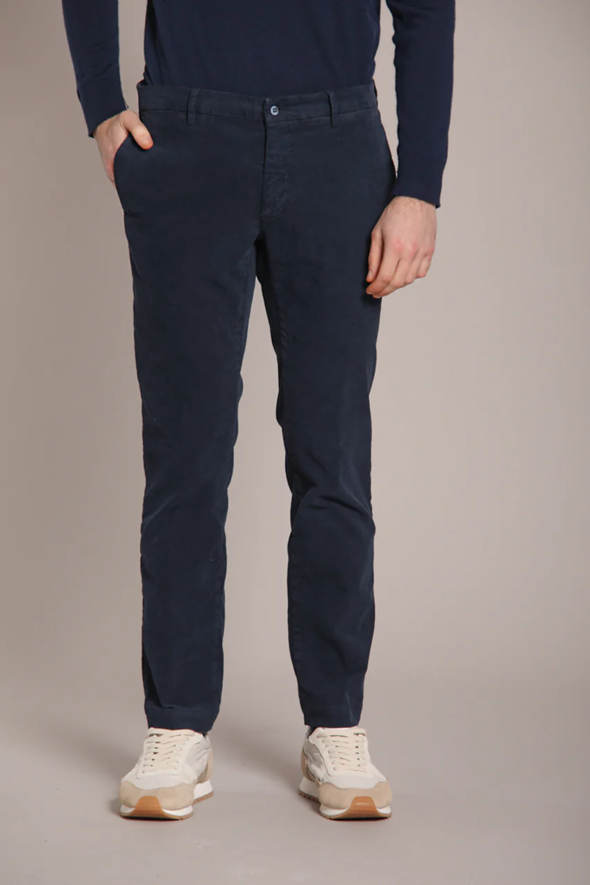 New York pantalone chino uomo in velluto 1000 righe regular fit