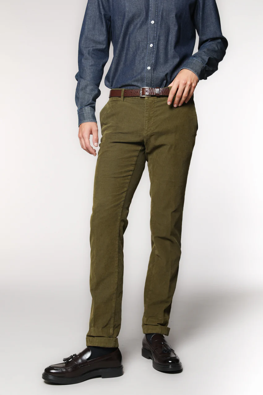 New York pantalone chino uomo in velluto 1000 righe regular fit - Image 3