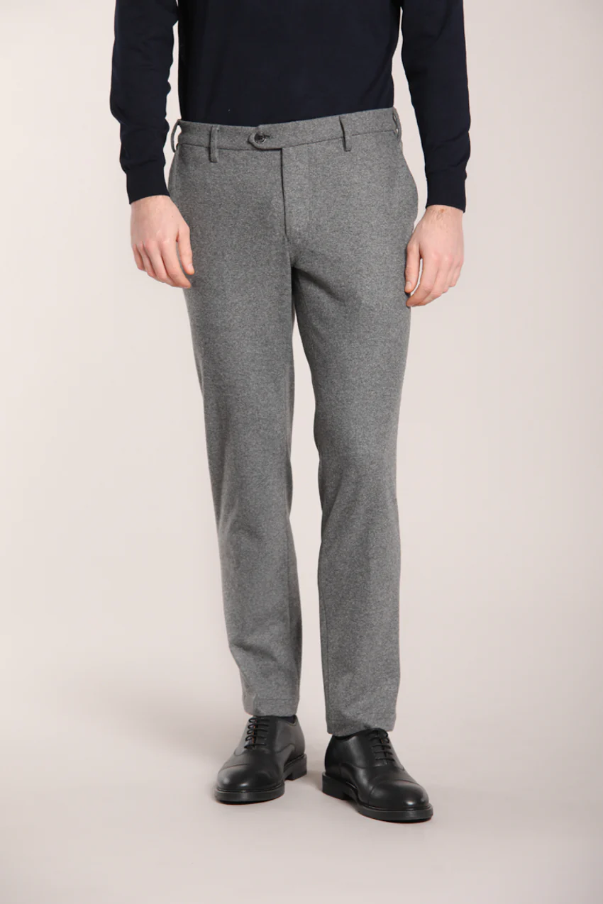 New York Sartoriale pantalone chino uomo sartoriale in jersey flanella regular fit - Image 2