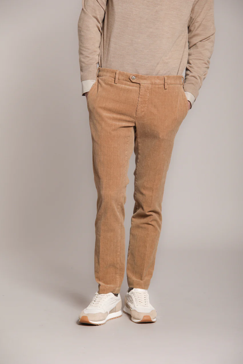 New York Sartoriale pantalone chino uomo sartoriale in velluto stampa galles regular fit