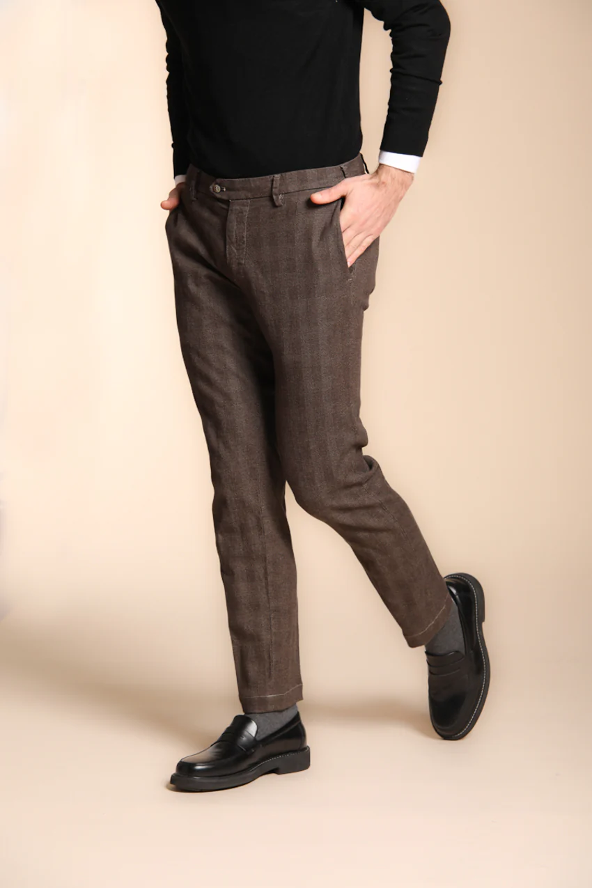 New York Sartoriale pantalone chino uomo stampa galles regular fit - Image 5