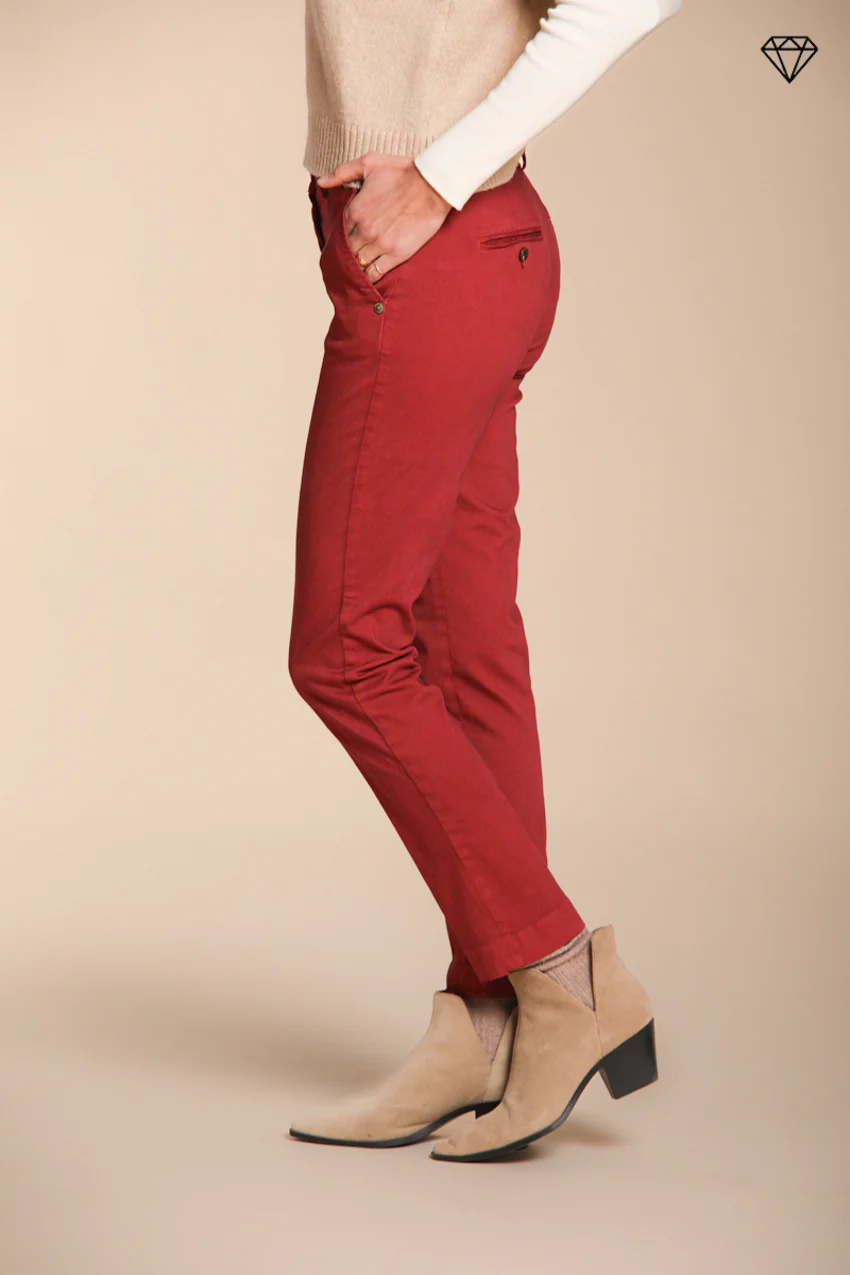 New York Slim pantalone chino donna in raso slim fit ① - Image 3