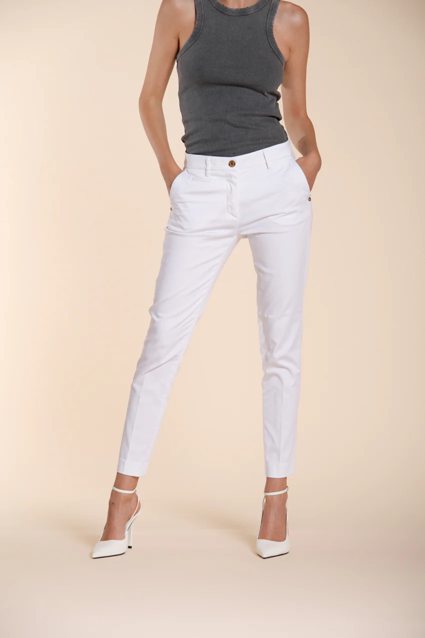 New York Slim pantalone chino donna in raso stretch slim fit ① - Image 4