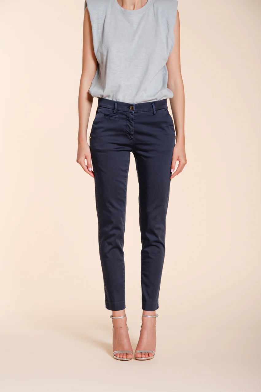 New York Slim pantalone chino donna in raso stretch slim fit ①