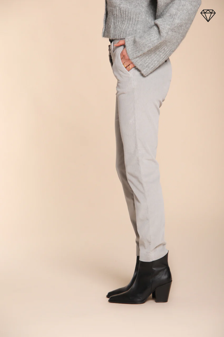 New York Slim pantalone chino donna in velluto a coste slim fit ① - Image 4