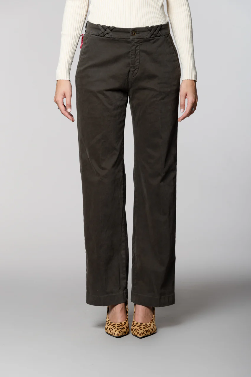 New York Straight pantalone chino donna in gabardina straight fit