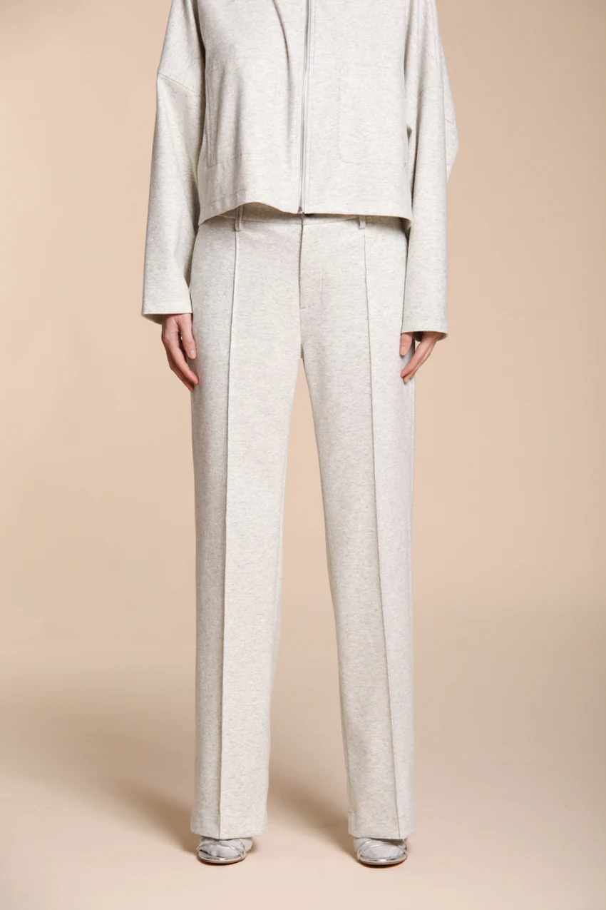 New York Straight pantalone chino donna in jersey flanella straight fit