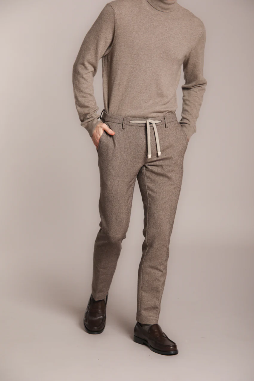 New York String pantalone chino jogger uomo in cover bicolor regular fit