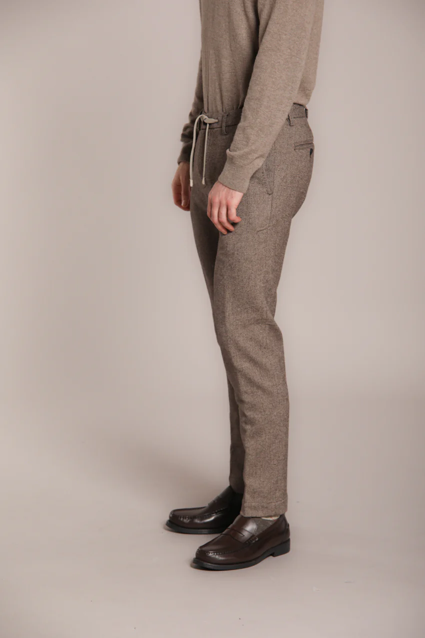 New York String pantalone chino jogger uomo in cover bicolor regular fit - Image 4