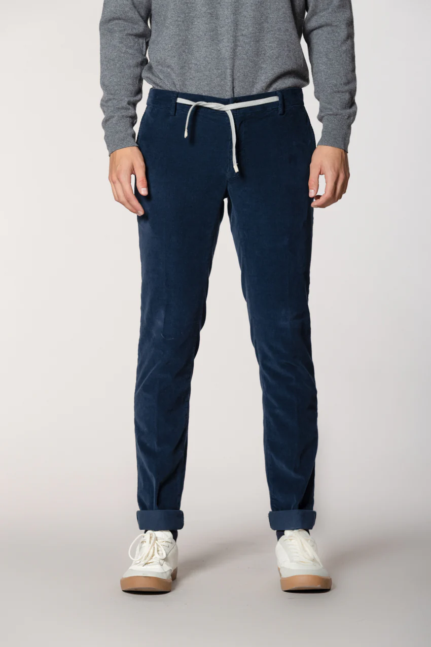 New York String pantalone chino jogger uomo in velluto 1500 righe regular fit