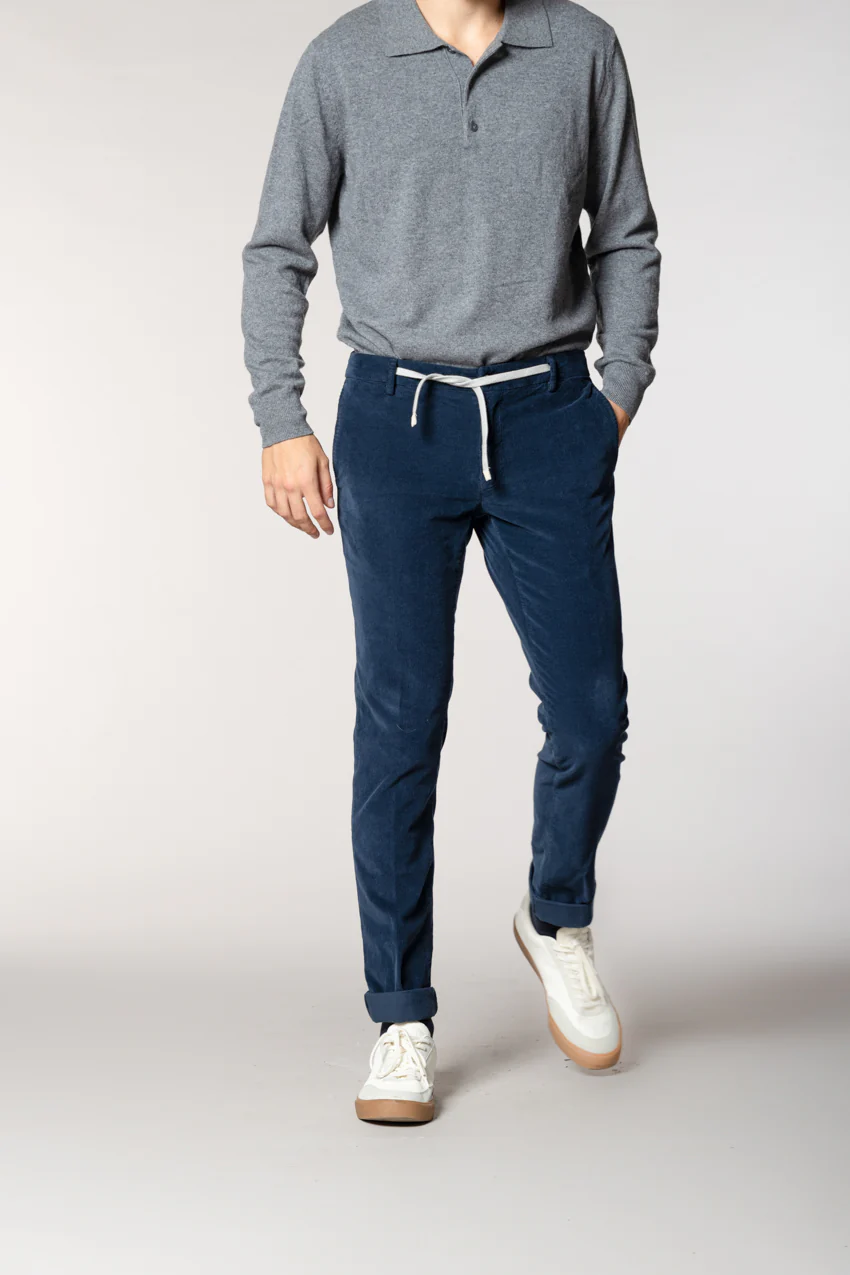 New York String pantalone chino jogger uomo in velluto 1500 righe regular fit - Image 3