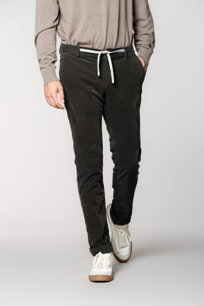 New York String pantalone chino jogger uomo in velluto 1500 righe regular fit - Image 3