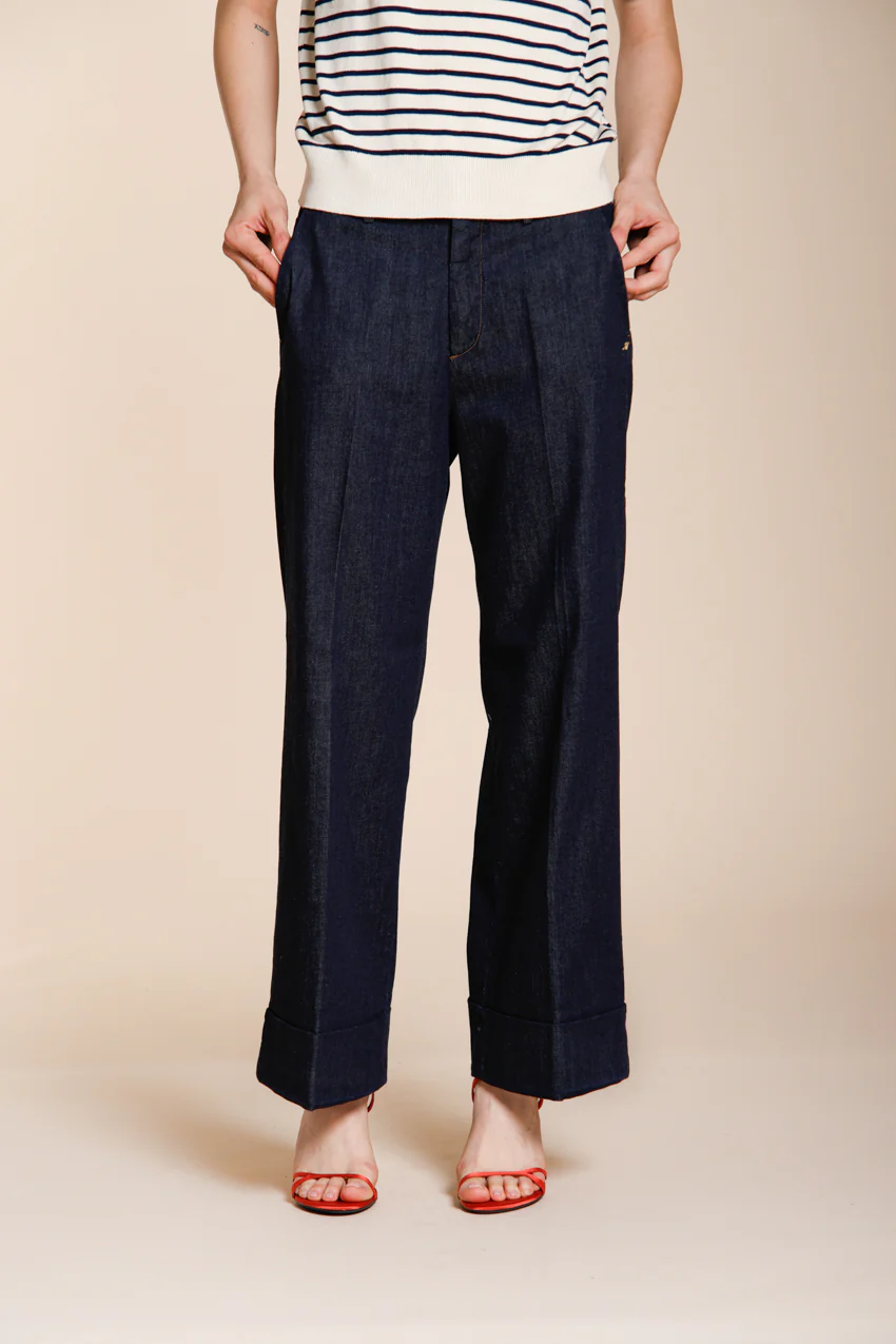New York Studio Cropped City pantalone chino donna in denim straight fit