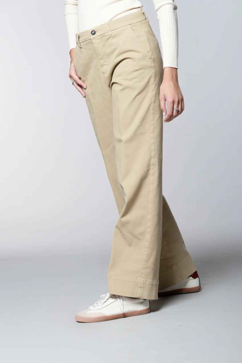 New York Studio pantalone chino donna in cotone lana wide leg - Image 3