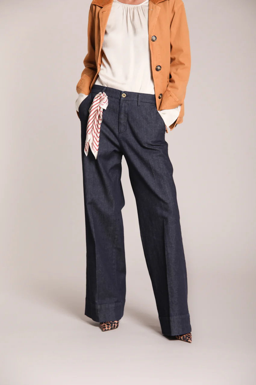 New York Studio pantalone chino donna in denim stretch wide leg - Image 2