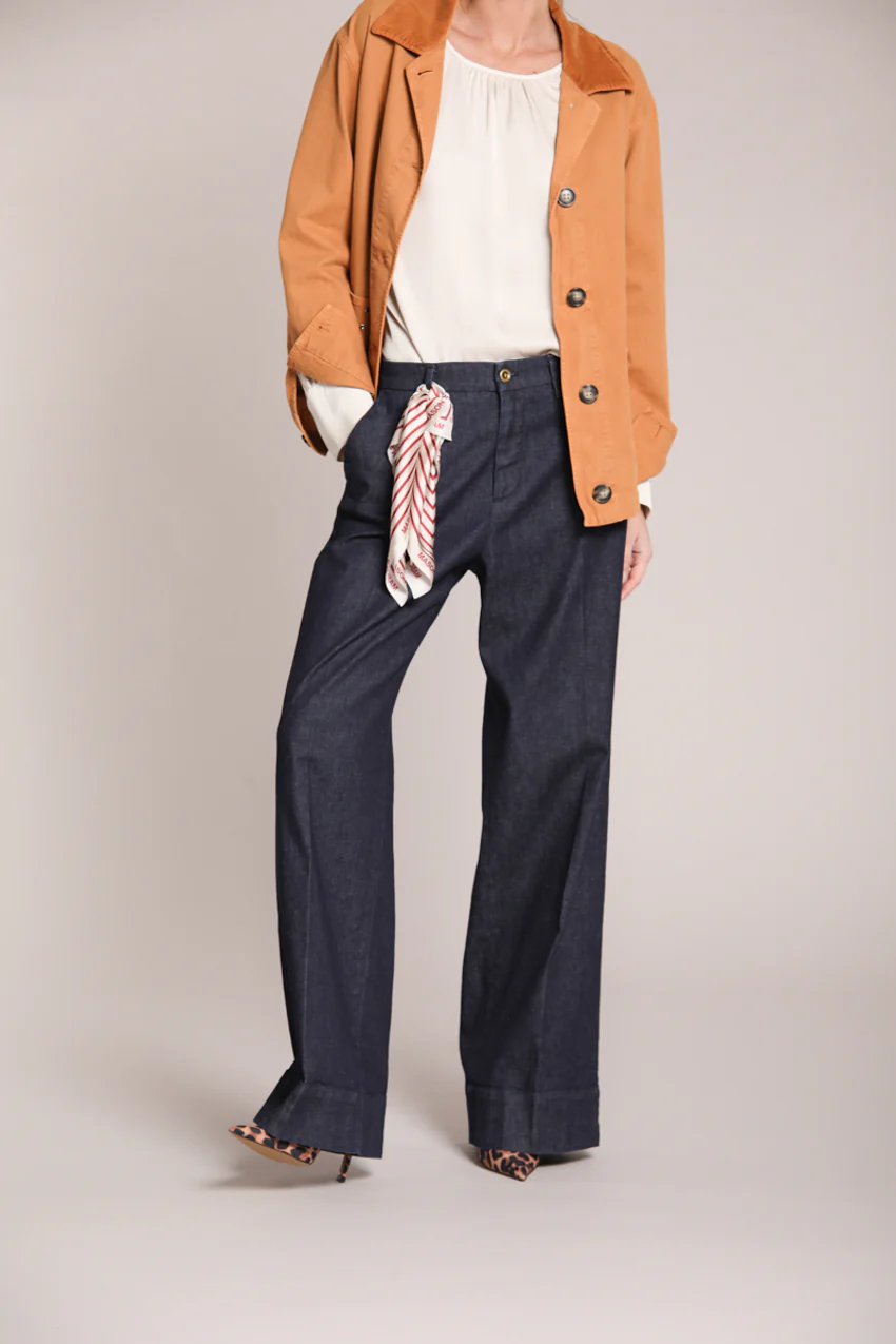 New York Studio pantalone chino donna in denim stretch wide leg - Image 4