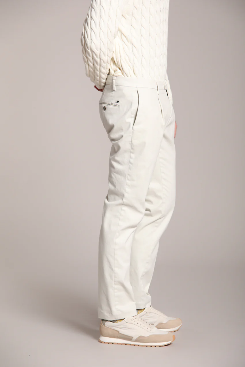 New York Time 1 Pinces pantalone chino uomo in gabardina regular fit - Image 4