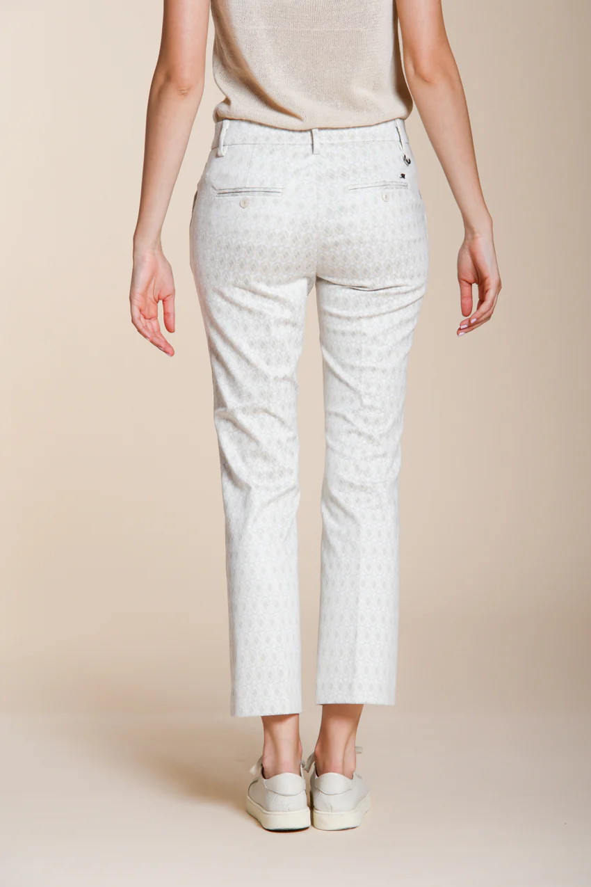 New York Trumpet pantalone chino donna in jersey fantasia rombi slim fit - Image 5