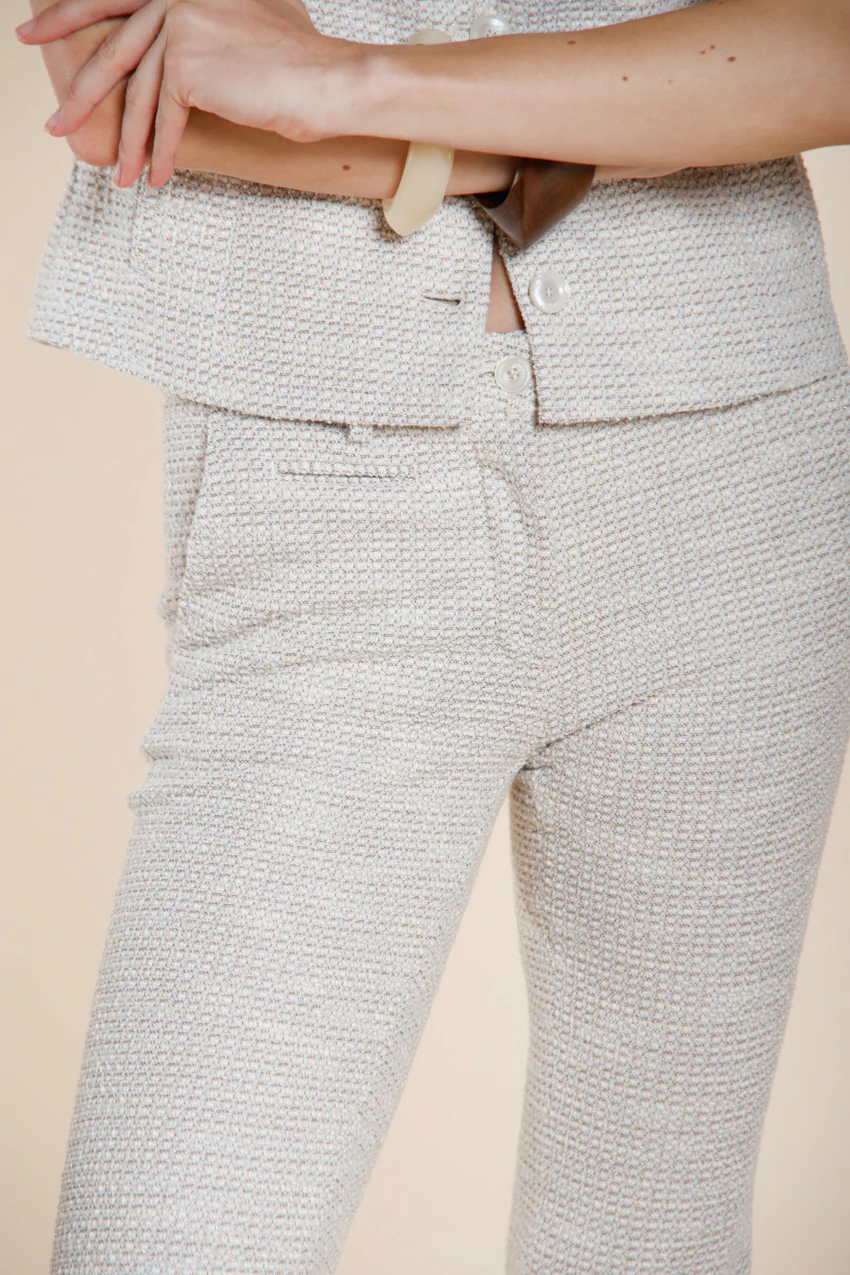 New York Trumpet pantalone chino donna in jersey trama a chicco di riso slim fit - Image 2