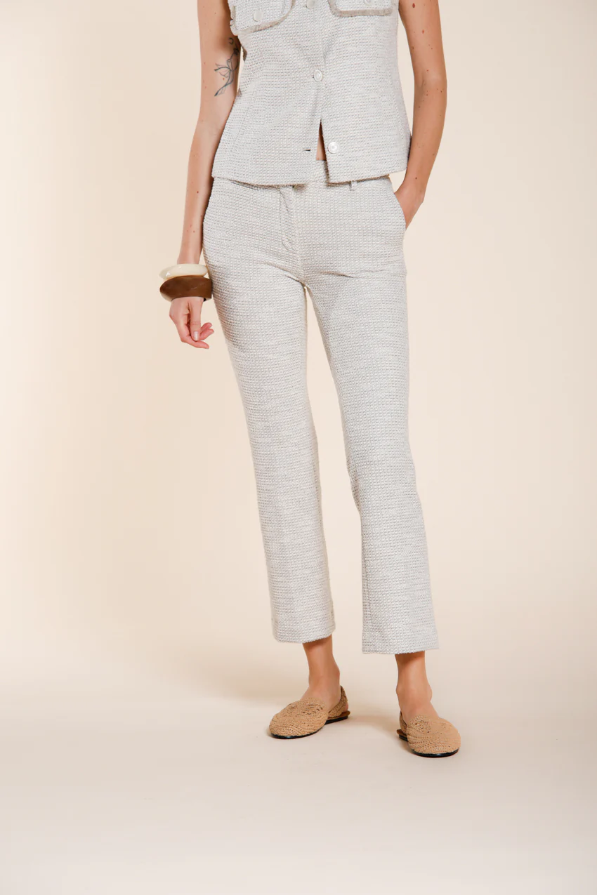 New York Trumpet pantalone chino donna in jersey trama a chicco di riso slim fit - Image 3