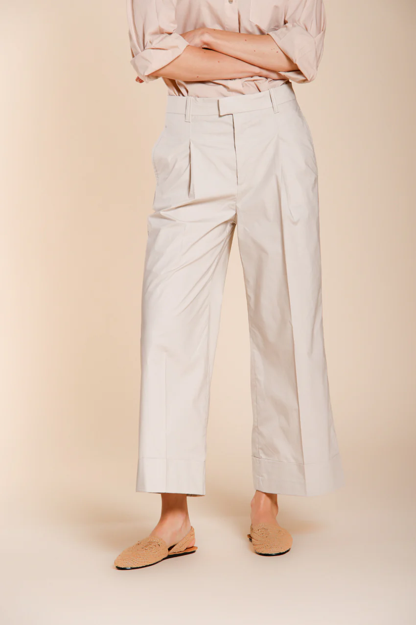 New York Wide pantalone chino donna in tela paracadute wide leg - Image 3