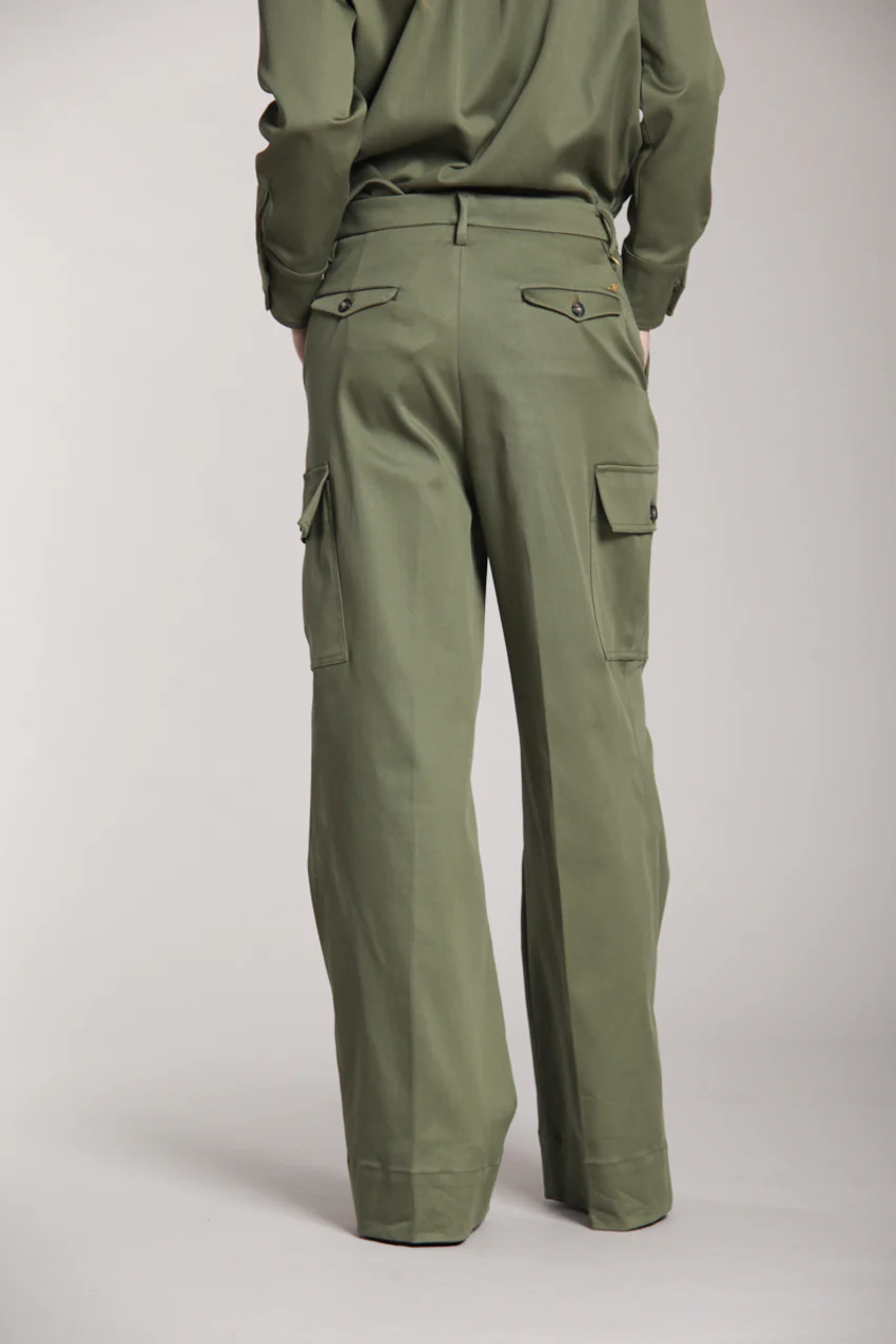 New York Wide Pinces cargo pantalone cargo donna in gabardina wide leg fit - Image 6