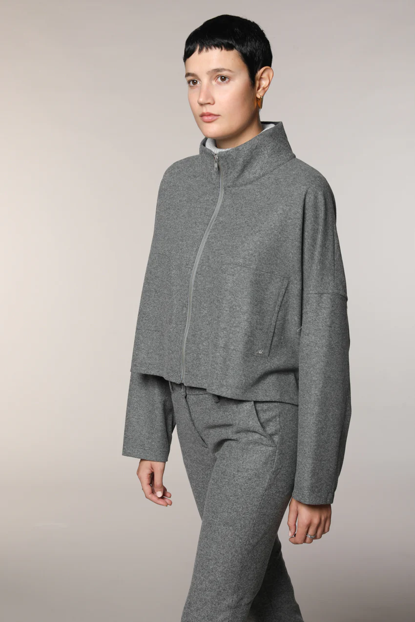 Nora felpa cropped donna in jersey flanella - Image 3