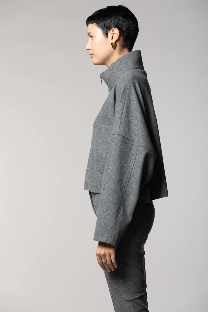 Nora felpa cropped donna in jersey flanella - Image 4