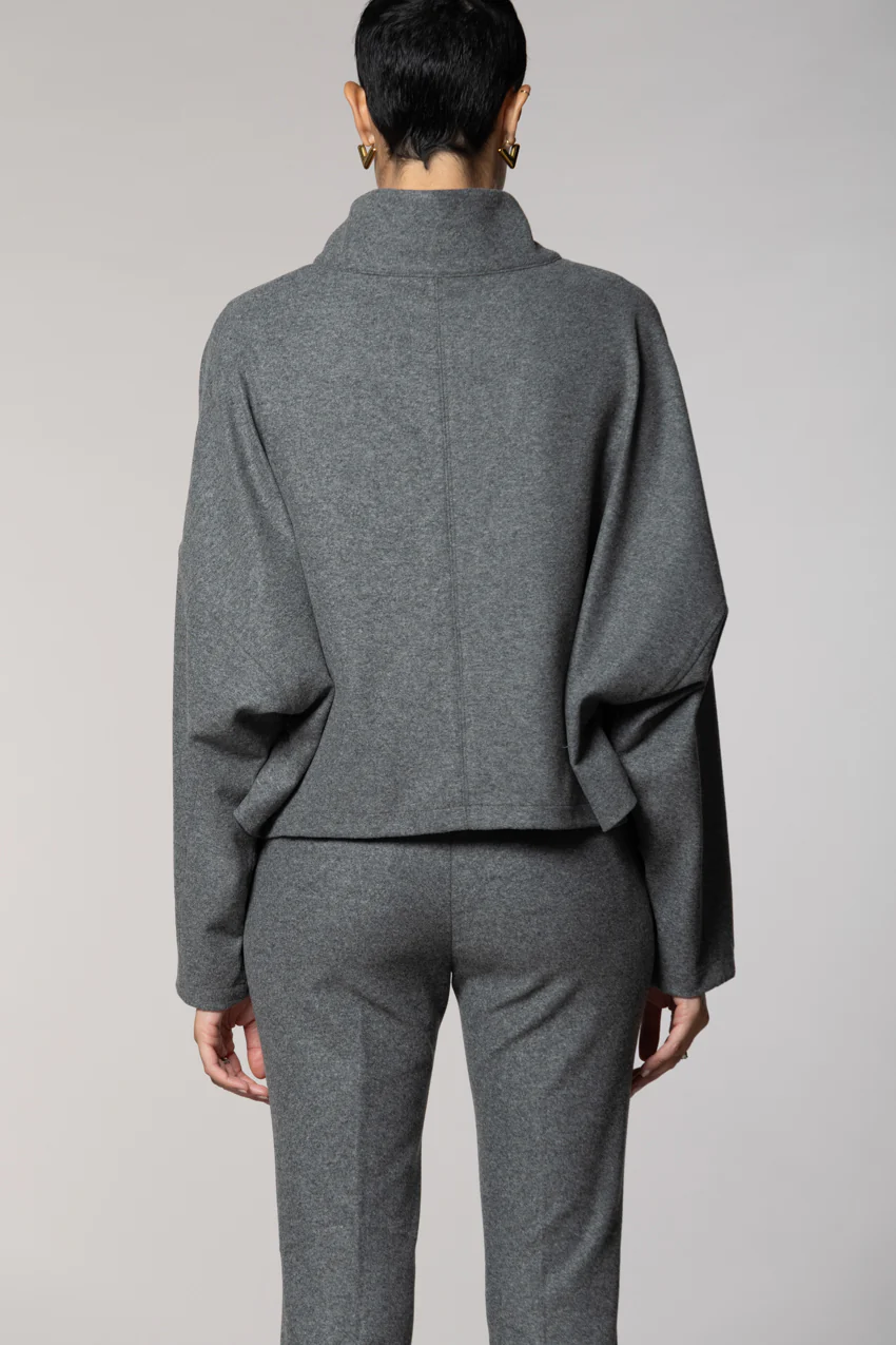 Nora felpa cropped donna in jersey flanella - Image 5