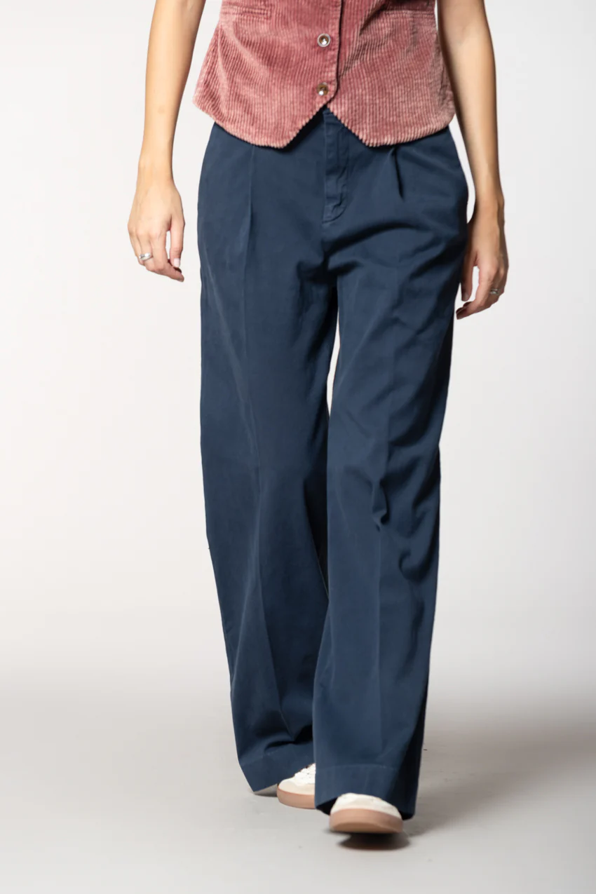 Ny Wide Pinces pantalone chino donna in cotone cashmere wide leg - Image 3