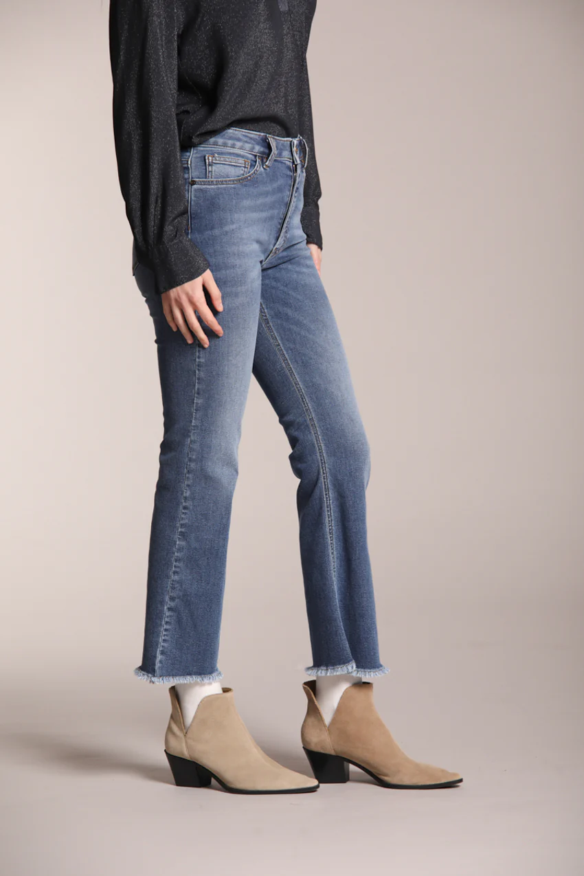 Olivia pantalone 5 tasche donna in denim stretch con fondo a trombetta slim fit - Image 3
