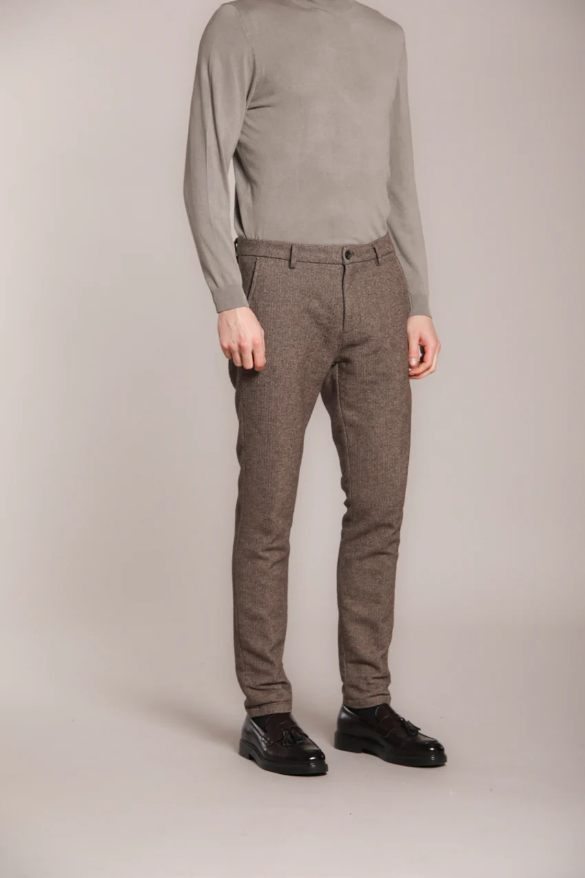 Osaka pantalone chino uomo in resca bicolor carrot fit