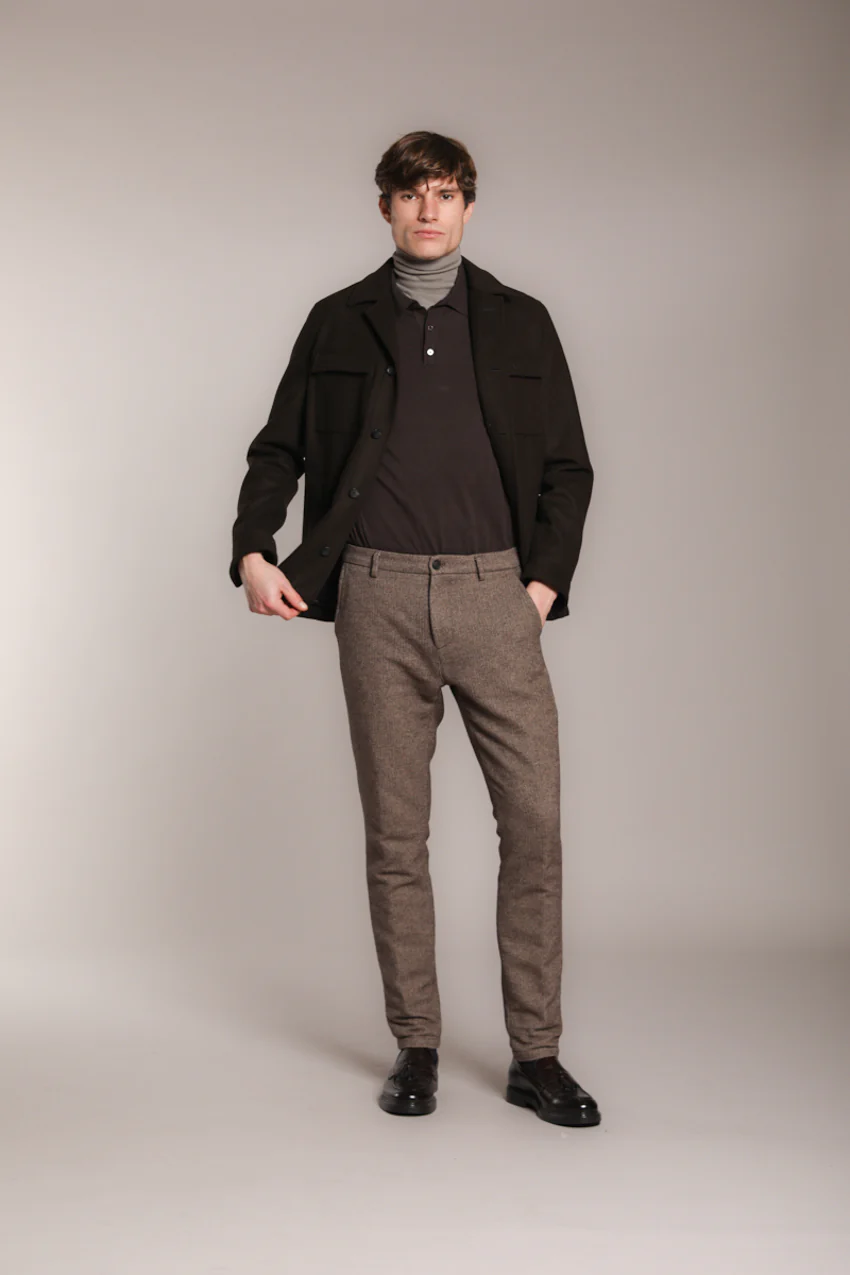 Osaka pantalone chino uomo in resca bicolor carrot fit - Image 3