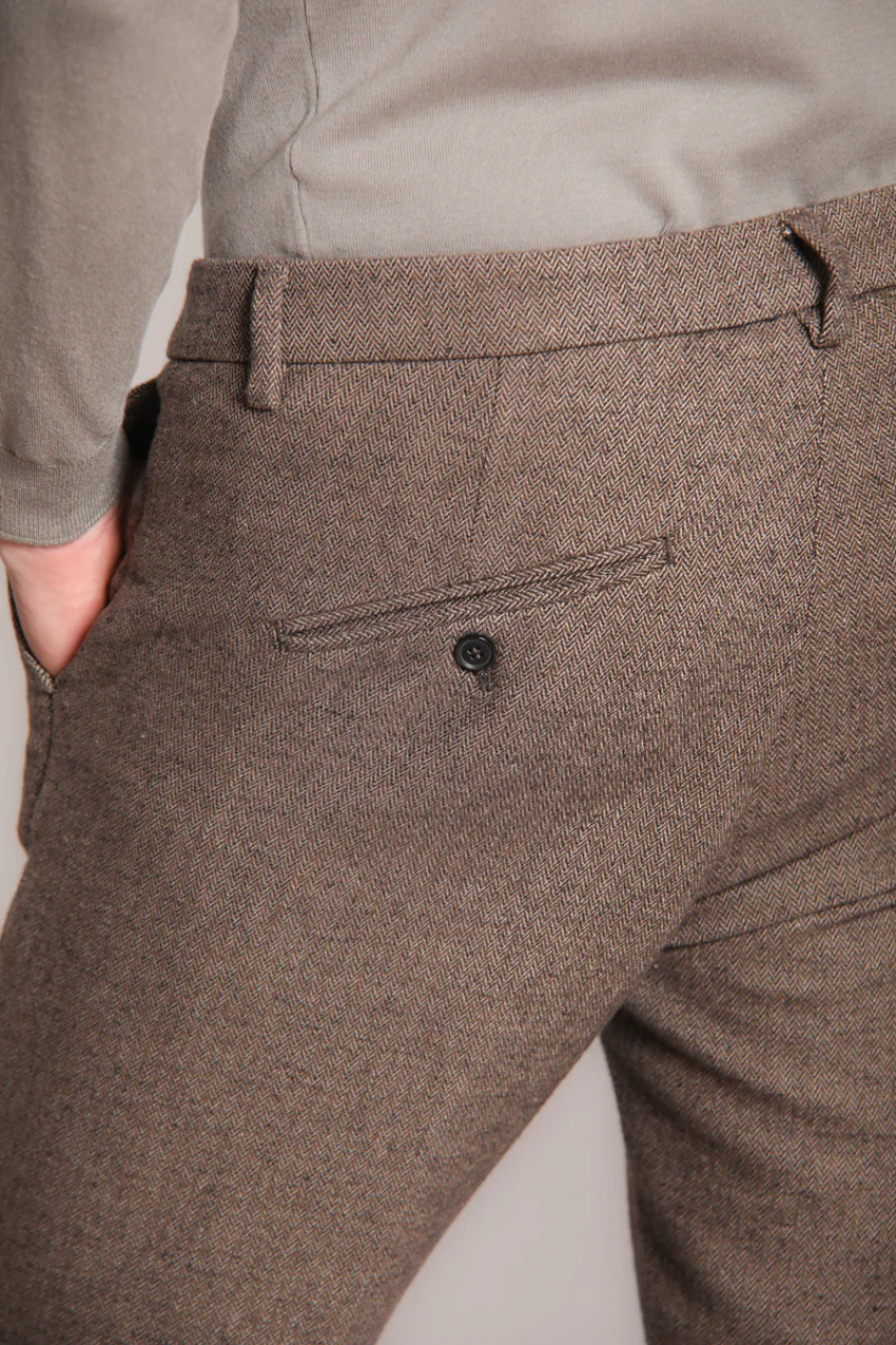 Osaka pantalone chino uomo in resca bicolor carrot fit - Image 4