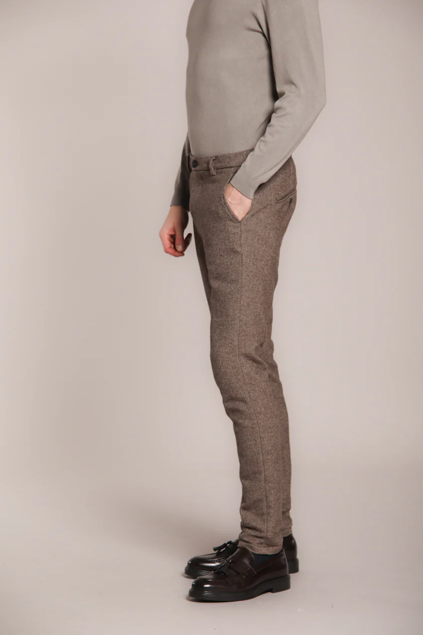 Osaka pantalone chino uomo in resca bicolor carrot fit - Image 5